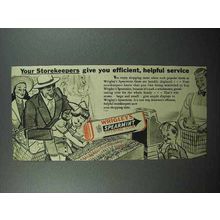 1941 Wrigley's Spearmint Gum Ad - Efficient, Helpful Service