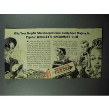 1941 Wrigley's Spearmint Gum Ad - Easily-Seen Display