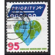 Netherlands 2009 Think Green, Act Green - Heart Globe €0,95 Priority World Used