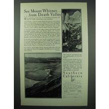 1929 Southern California Tourism Ad - Mount Whitney