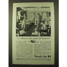 1932 French Line Cruise Ad - There's the Coast