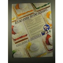 1987 Cool Whip and Baker's Coconut Ad - Coconut fruit squares recipe
