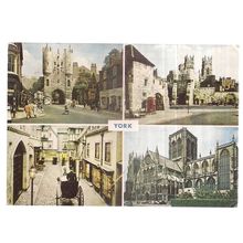 YORK multiview used vintage postcard 1974 postmark =