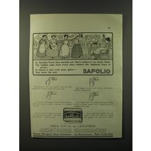 1913 Sapolio Soap Ad - In spotless town they furnish aid that's suited