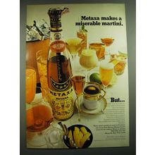 1968 Metaxa Liqueur Ad - Metaxa makes a miserable martini.