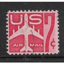 USA 1958 AIR 7c RED SILHOUETTE OF JET AIR LINER SG A1112 FINE USED#