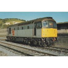 Class 33 no 33206 Train at Dover Station in 1988 Postcard