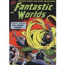Fantastic Worlds 1950s Sci Fi Comic Book Cosmic Terror Postcard