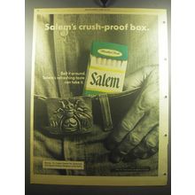 1975 Salem Cigarettes Ad - Salem's Crush-proof box. Belt it around.