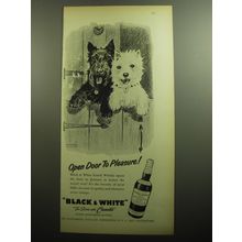 1958 Black & White Scotch Ad - art by Morgan Dennis - Open door to pleasure