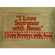 I Love Summer with Avon Apron Vintage NIP White with Red Vintage 1987