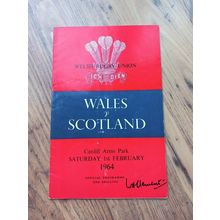 1964 Wales v Scotland (Shared Title) 5 Nations Programme, Cardiff Arms Park, RFU