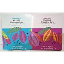 Trader Joe's Mini Dark & Milk Super Smooth Belgian Chocolate Bundle 3.17oz 90g
