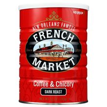 French Market Coffee & Chicory Dark Roast Ground Coffee, 12Oz Can (Pack of 6)