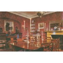 Bellevue House Kingston Ontario Interior Dining Room Clock Trophy 1960s Postcard