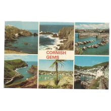 multiview, CORNISH GEMS, CORNWALL. used postcard by Jarrold 1977 postmark =
