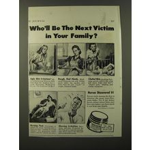 1944 Noxzema Skin Cream Ad - Who'll be the next victim in your family?
