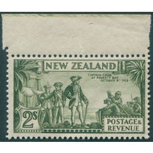 New Zealand 1936 2s olive-green 'CAPTAIN COQK' Perf 13-14x13½ SG589a MNH