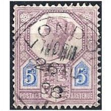 1887 SG207a 5d Dull Purple & Blue - Fine Used .