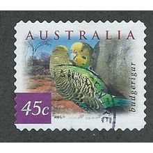 AUS 2001 45c (S/A) 'FLORA AND FAUNA-BIRDS- BUDG (P11.5X11)FINE USED (EBID41-358)