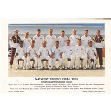 Natwest Trophy Final 1995 Northamptonshire English Cricket Team Postcard