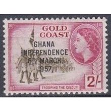 Ghana 1957 2//- o/w Ghana Independence 6 March 57 SG 179 U/Mint