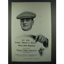 1919 American Chain Company Weed Tire Chains Ad - At the First Drop of Rain