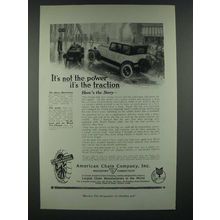 1919 American Chain Company Weed Tire Chains Ad - It's Not Power It's Traction
