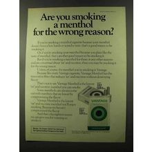 1973 Vantage Cigarettes Ad - Smoking for Wrong Reason?