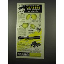 1975 Tasco Optics Ad - #1135 Deluxe Sure Grip Glasses