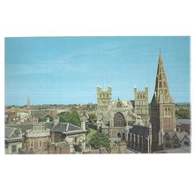 EXETER CATHEDRAL, WEST FRONT used vintage postcard 1964 postmark #