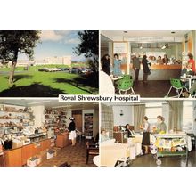 Royal Shrewsbury Hospital Canteen Shop Bed Dinners 70s Postcard