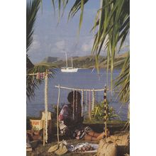 Fiji Jewellery Market Trader Seller Awaits Fijian Ship Passengers Postcard