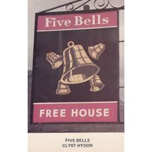 Five Bells Clyst Hydon Devon Village Pub Hanging Sign Postcard