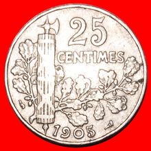 Ⰶ LIBERTY (1904-1908): FRANCE ★ 25 CENTIMES 1905 DIES II+B!★LOW START★NO RESERVE