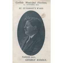 George Riddle Cuthberts Ward Carlisle Wales Old Politics Postcard