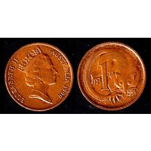 Australia One Cent 1990 Used, Coin Possum Queen Elizabeth II 1c QE II