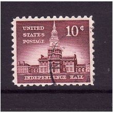 USA 1956 SG1043 10c BROWN PURPLE INDEPENDENCE HALL FINE USED
