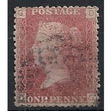 1858 SG43 1d Red Plate 120 Good/Fine Used Check Letters "DG".