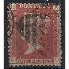 1858 SG43 1d Red Plate 194 Good/Fine Used Check Letters "KD"