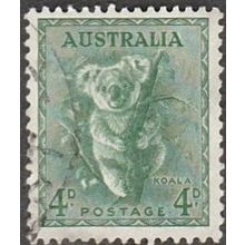 Australia 1937-49 Pre-Decimal George VI. 4d Value. Koala. Fine Used