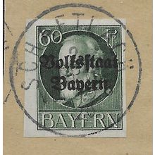 GER (BAVARIA) 1919 60pf KING LUDWIG III' (OVPT)(IMPERFED) FINE USED(EBID65-467)