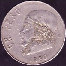 1980 Mexico 1 Peso Coin