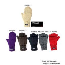 Gloves - Knitted Convertible Fingerless - Thinsulate - GL-11kg004