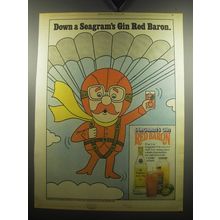 1975 Seagram's Gin Ad - Down a Seagram's Gin Red Baron