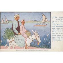 Arab Egyptian Man Riding Horse Child Painting Fashion Old Postcard