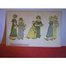 illustrations from MARIGOLD GARDEN by Kate Greenaway unused antique postcard #