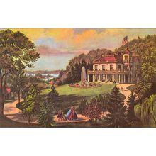 LIFE IN THE COUNTRY - EVENING 1952 Nathaniel Currier - Frances Flora Bond Palmer