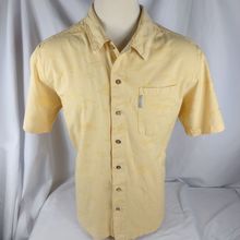 Columbia River Lodge Mens Short Sleeve Yellow "Fish" Shirt Sz XL