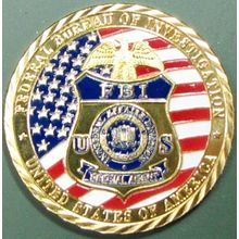 FBI Special Agent. Challenge Coin. 1.50". Gold Tone. 84b.